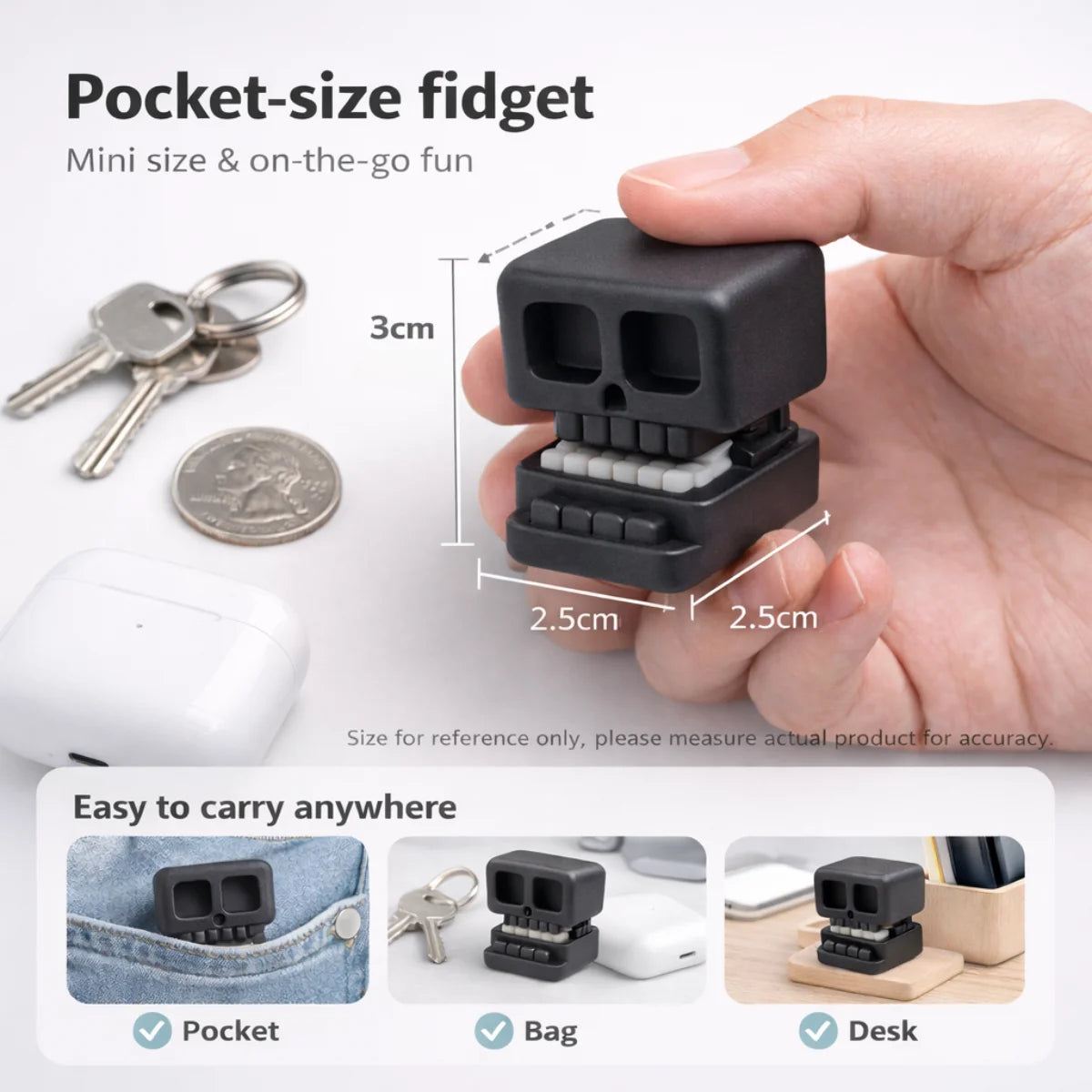 Skull Clicker - Clean looking Satisfying pocket clicker (Best Seller) 🤯😄